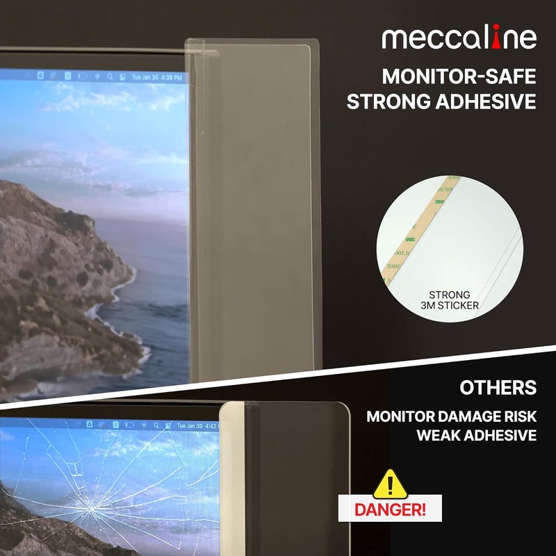 meccaline لوحة ملاحظات الشاشة 2 قطعة - حامل ملاحظات لاصق مرن من PET لشاشة الكمبيوتر - منظم رسائل جانبي - ملحقات مكتبية متعددة الاستخدامات - مستلزمات مكتب منزلي رائعة - 3.1" x 11.8" - Image 5